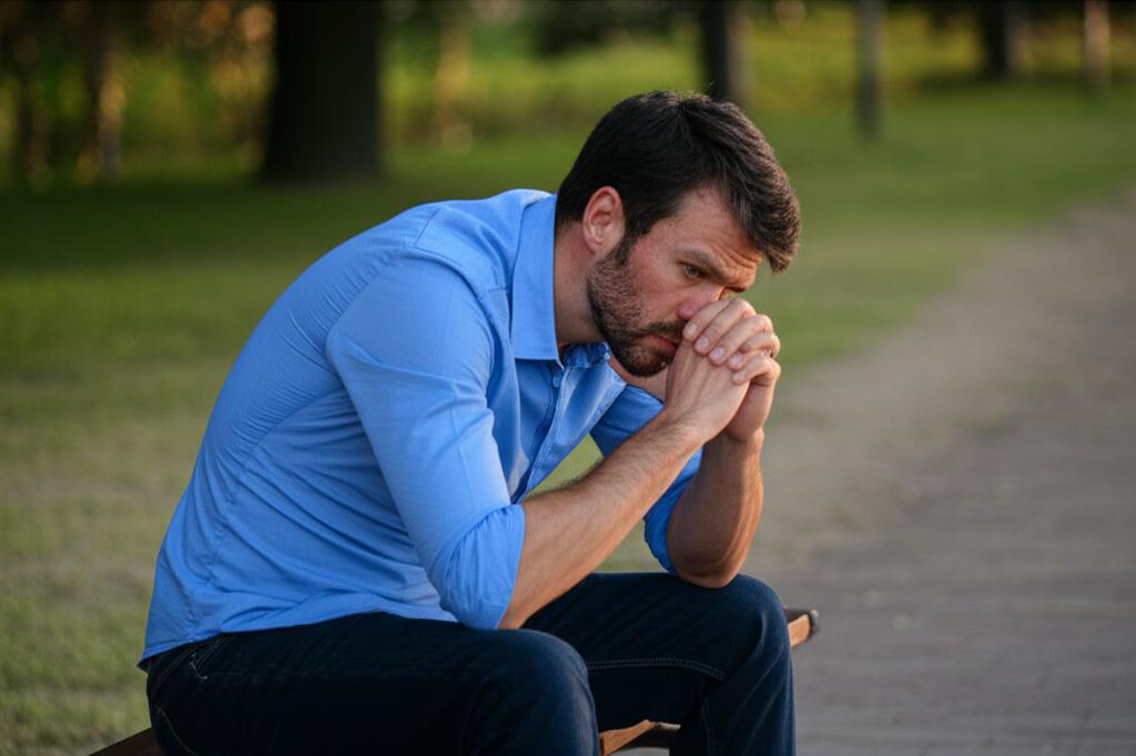 Man looking tired and worried about his relationship