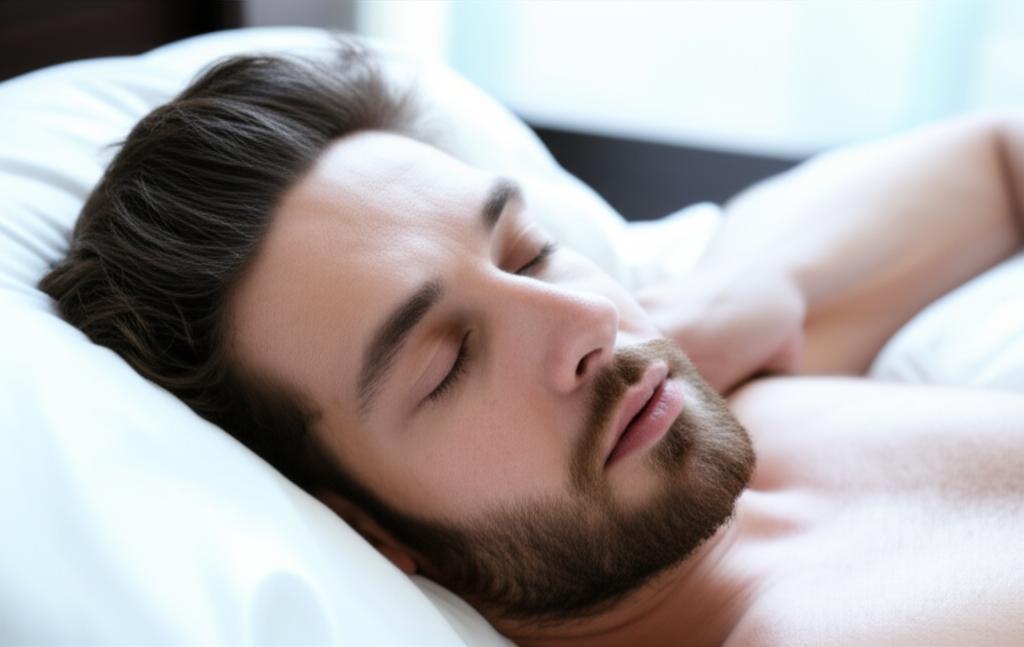 man feeling tired after intimacy