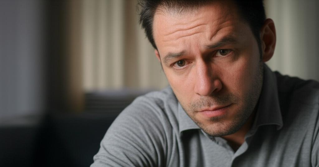 man looking thoughtful about relationship issues