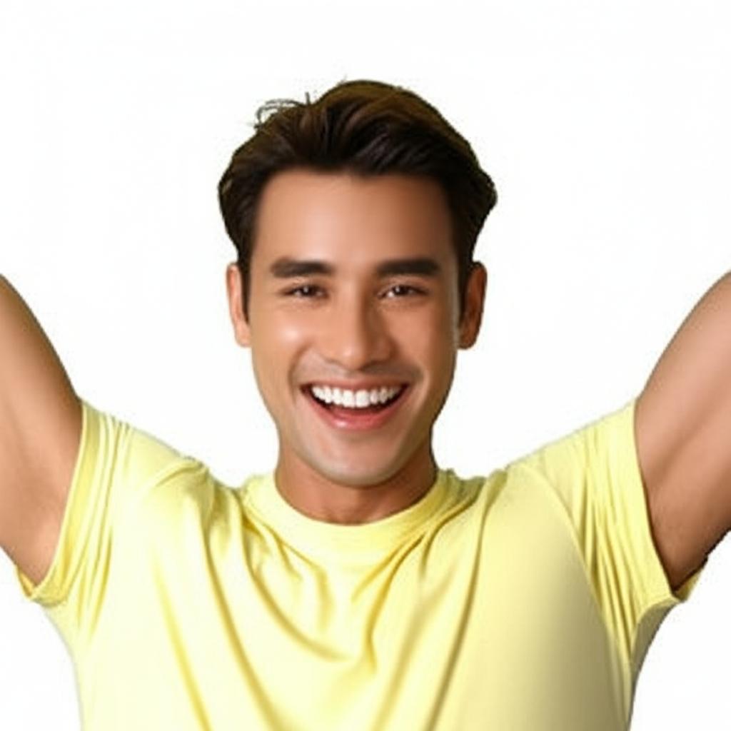 Happy man with renewed energy
