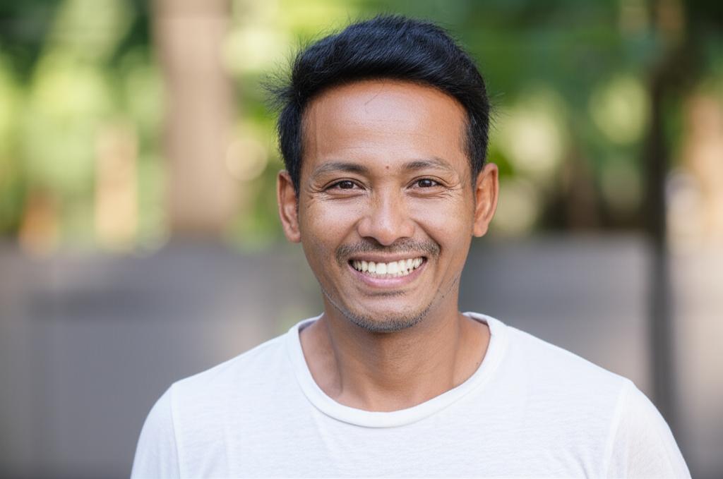 Man looking energetic and confident, smiling outdoors